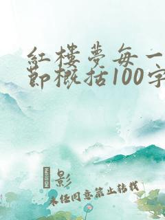 红楼梦每一回情节概括100字左右