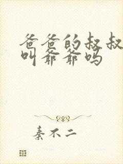 爸爸的叔叔可以叫爷爷吗