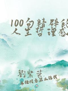 100句精辟的人生哲理感悟语录