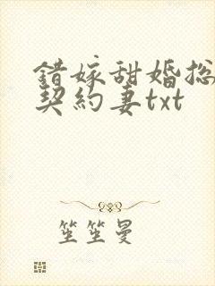 错嫁甜婚总裁的契约妻txt