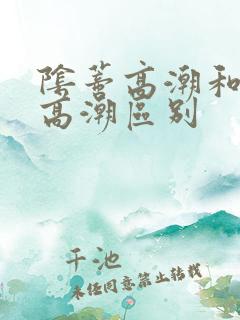 阴蒂高潮和阴道高潮区别