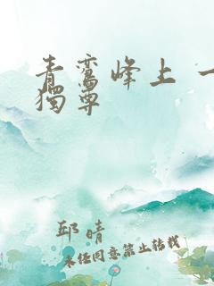 青鸾峰上 一剑独尊