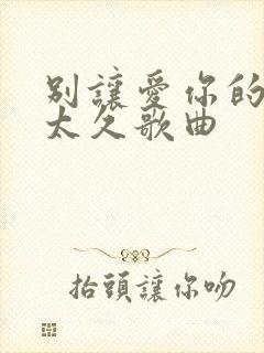 别让爱你的人等太久歌曲