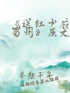 《送杜少府之任蜀州》原文翻译