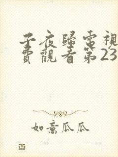 子夜归电视剧免费观看第23集