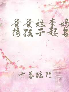 爸爸姓李妈妈姓杨孩子起名