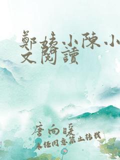 郑姨小陈小说全文阅读