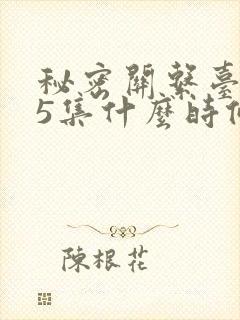 秘密关系台剧第5集什么时候播