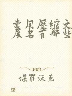 常用压缩文件扩展名有哪些