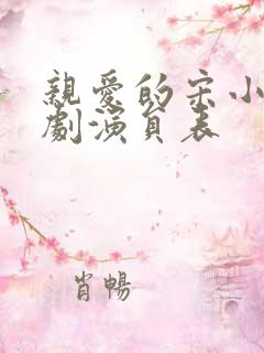 亲爱的宋小姐短剧演员表