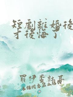 短剧离婚后高总才后悔了