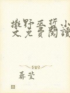 撒野巫哲小说全文免费阅读无弹窗