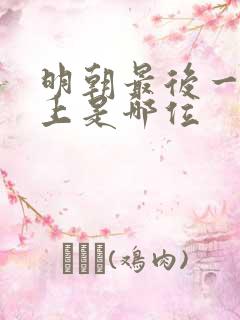 明朝最后一任皇上是哪位