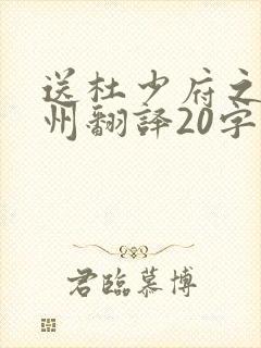 送杜少府之任蜀州翻译20字 送杜少府之任蜀州翻译20字