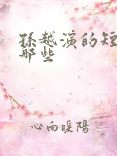 孙越演的短剧有哪些