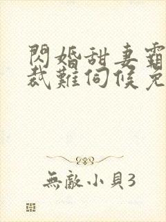 闪婚甜妻霸道总裁难伺候免费阅读