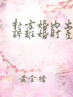 对方婚内出轨起诉离婚财产怎么分