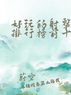 好玩的射击游戏排行榜前十名
