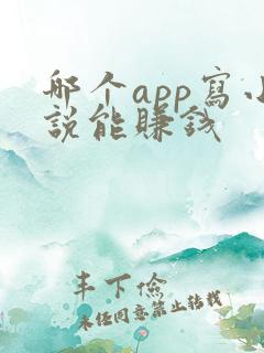 哪个app写小说能赚钱