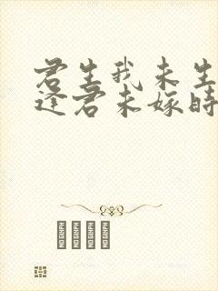 君生我未生恨不逢君未嫁时
