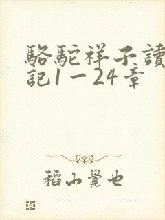 骆驼祥子读书笔记1一24章