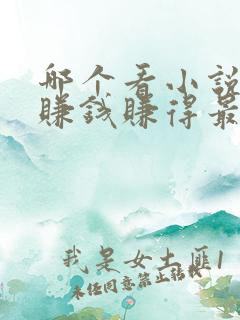 哪个看小说软件赚钱赚得最快最多