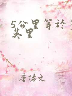 5公里等于多少英里