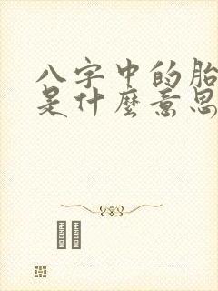 八字中的胎命身是什么意思