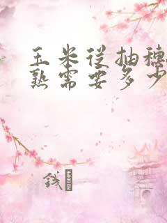 玉米从抽穗到成熟需要多少时间?