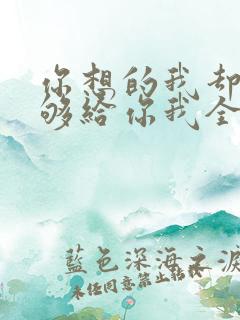 你想的我却不能够给你我全部歌词