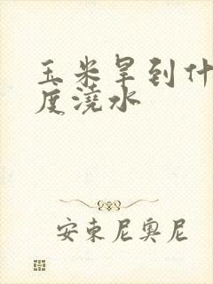 玉米旱到什么程度浇水