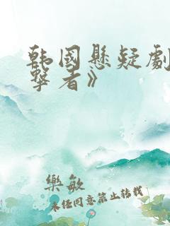 韩国悬疑剧《目击者》