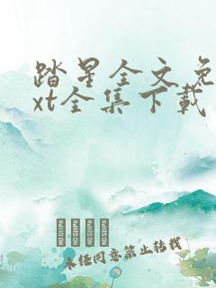 踏星全文免费txt全集下载