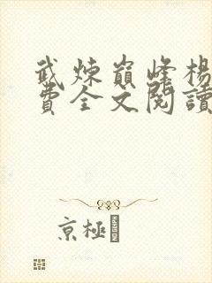 武炼巅峰杨开免费全文阅读