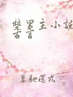 双男主小说推文古言 双男主小说推文古言