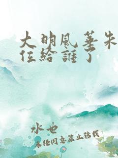大明风华朱棣传位给谁了