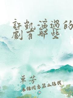 许凯演过的电视剧有哪些