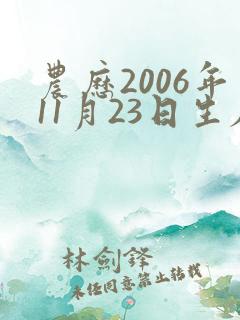 农历2006年11月23日生辰八字