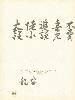 大佬追妻不择手段小说免费阅读完整版在线