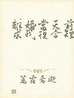 离婚当天前夫跪求我复合短剧完整版