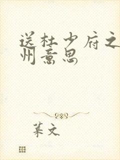 送杜少府之任蜀州意思