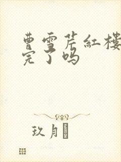 曹雪芹红楼梦写完了吗