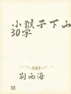 小猴子下山后续30字