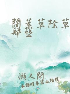 阔叶草除草剂有哪些