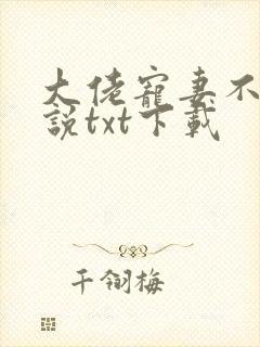 大佬宠妻不腻小说txt下载