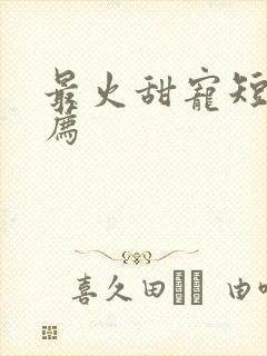 最火甜宠短剧推荐 最火甜宠短剧推荐