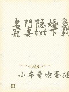 名门隐婚枭爷娇宠妻txt下载