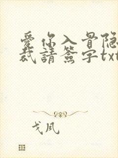 爱你入骨隐婚总裁请签字txt下载
