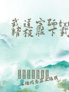 武道宗师txt精校版下载