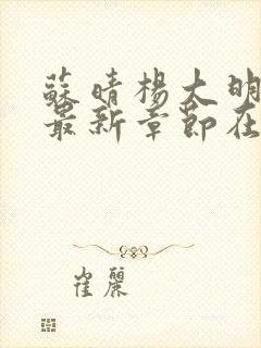苏晴杨大明小说最新章节在线阅读